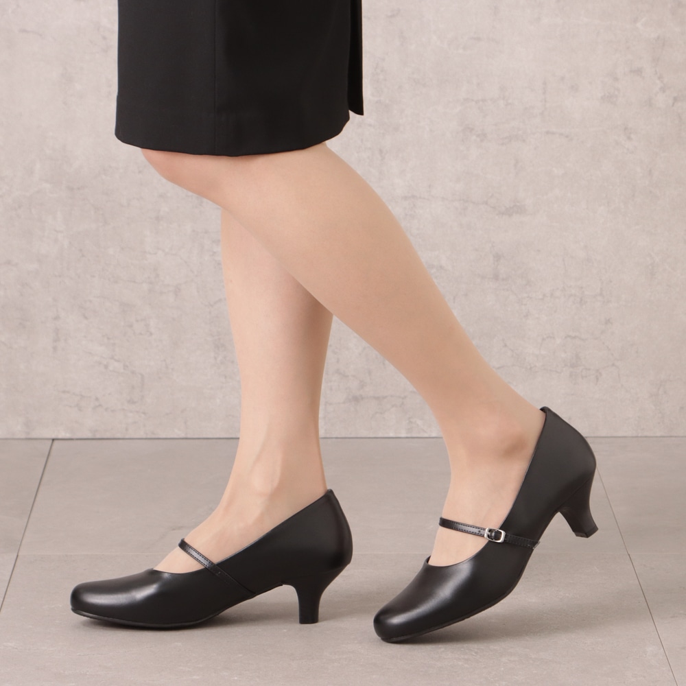幅広 3E 防水 ストラップパンプス ＜5.0cmヒール＞ 【21.5cm～25.5cm】