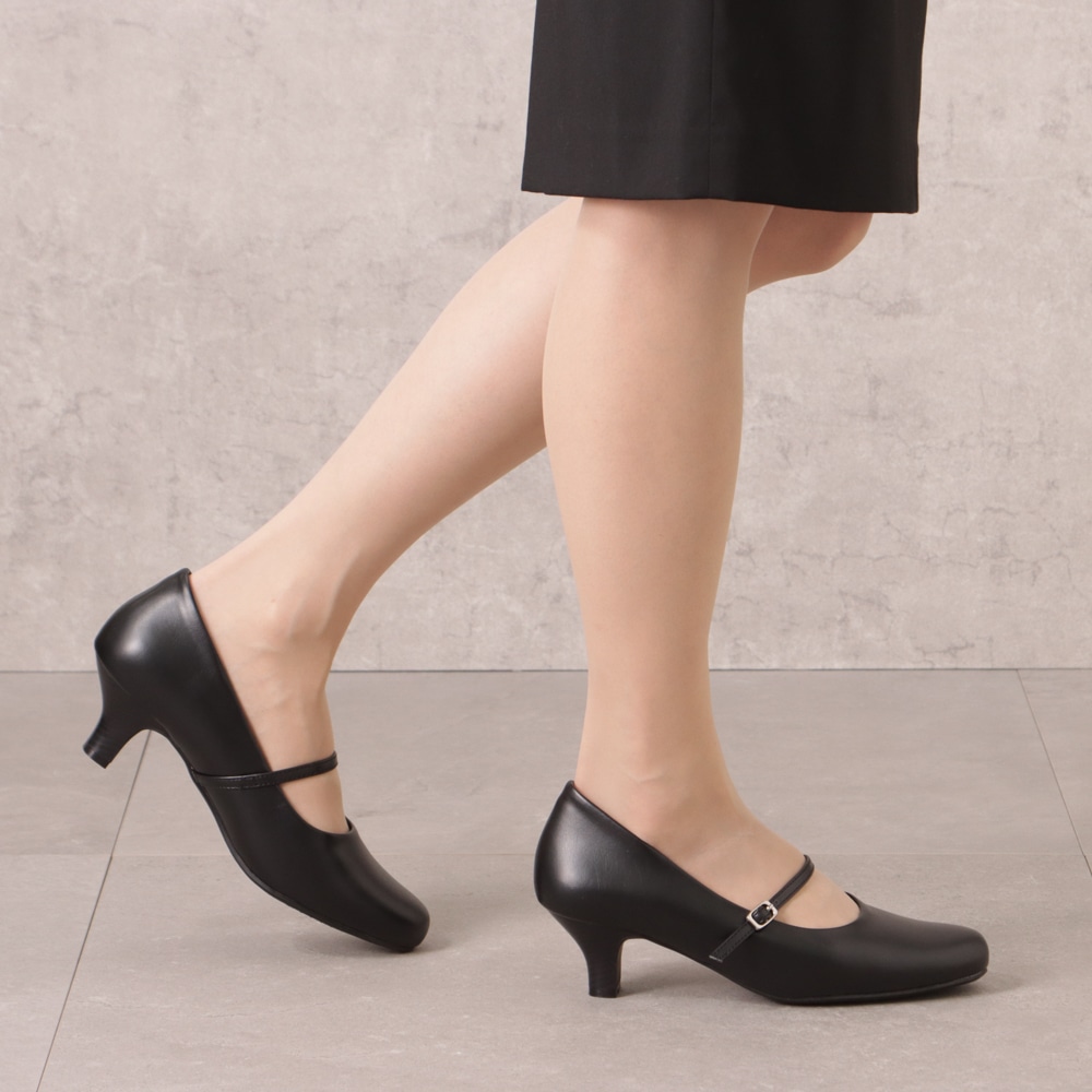 幅広 3E 防水 ストラップパンプス ＜5.0cmヒール＞ 【21.5cm～25.5cm】