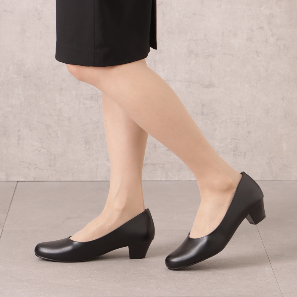 ラウンドトゥ(ベーシックパンプス)幅広 3E 防水＜3.5cmヒール＞【21.5cm～25.5cm】