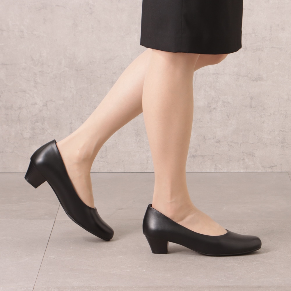 ラウンドトゥ(ベーシックパンプス)幅広 3E 防水＜3.5cmヒール＞【21.5cm～25.5cm】