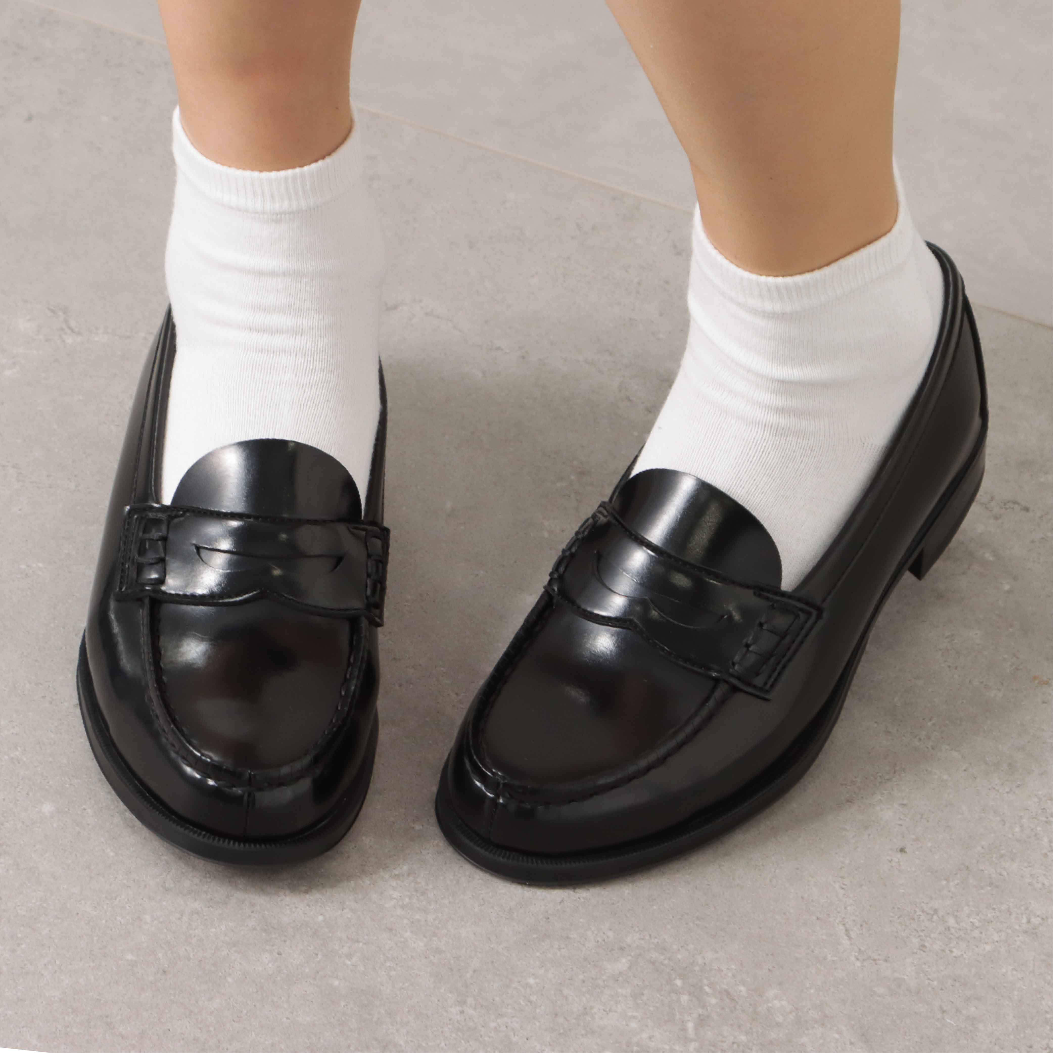 【入荷予定なし】学生靴＜コインローファー＞人工皮革 2E 日本製【22.0cm～25.5cm】