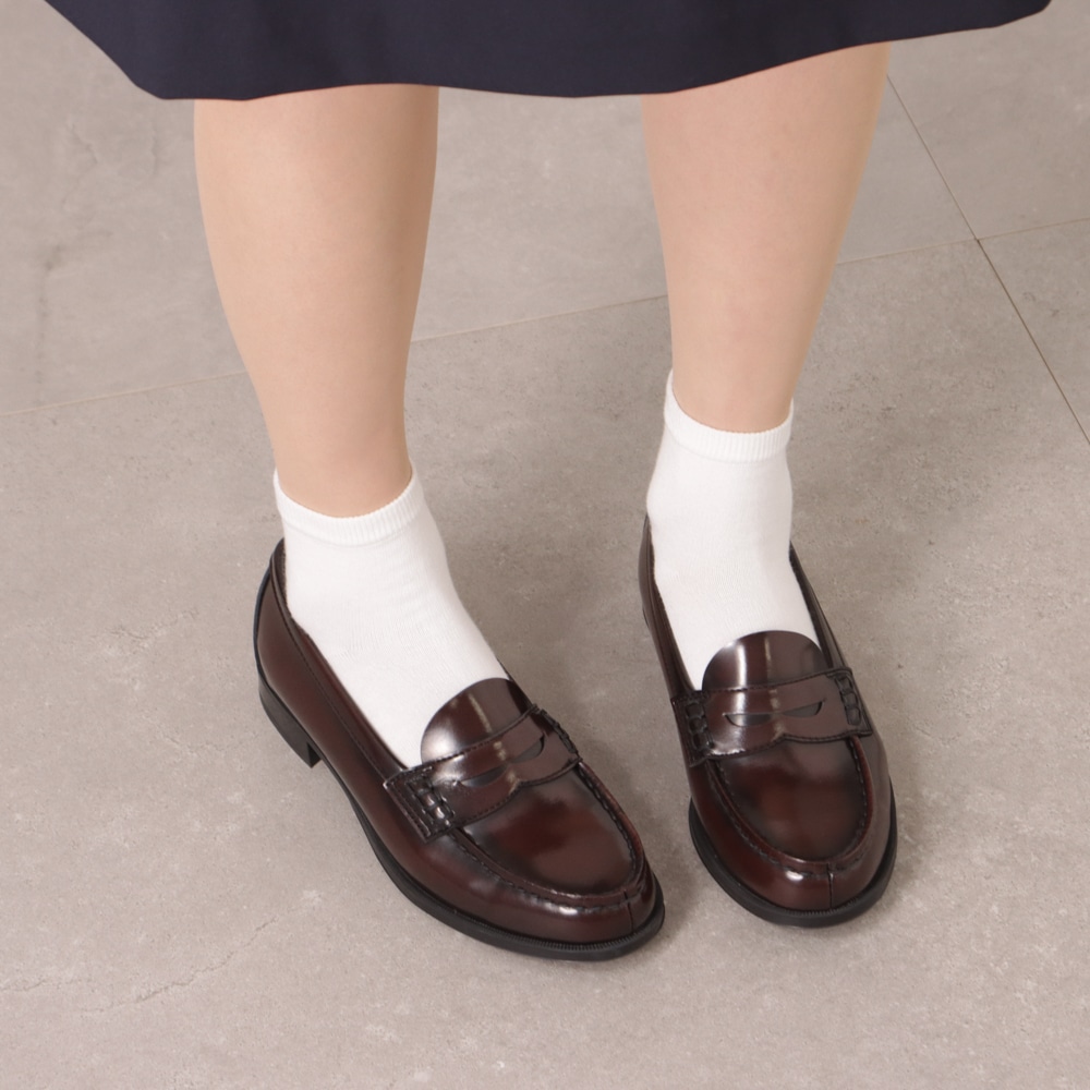 【入荷予定なし】学生靴＜コインローファー＞人工皮革 2E 日本製【22.0cm～25.5cm】