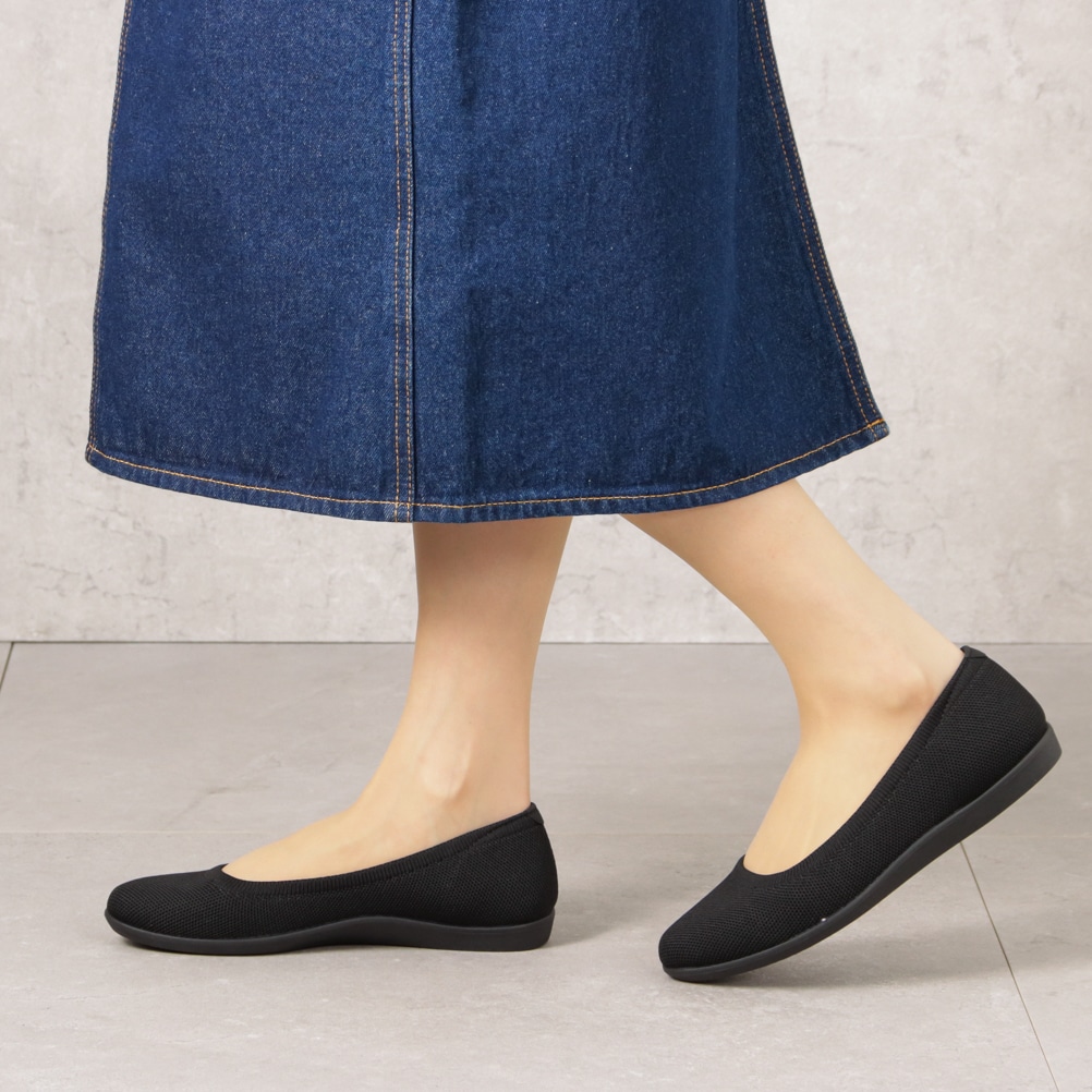 洗える ニット素材 リラックスパンプス ＜2.0cmヒール＞ 【22.5cm～24.5cm】