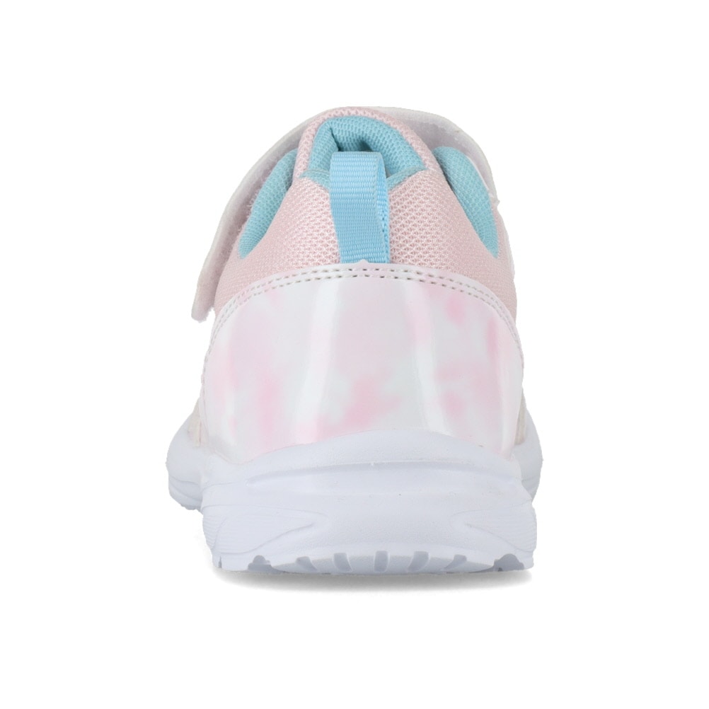 ランニングシューズ（ゴム紐＋ベルト）軽量 白底【19.0cm～23.5cm】