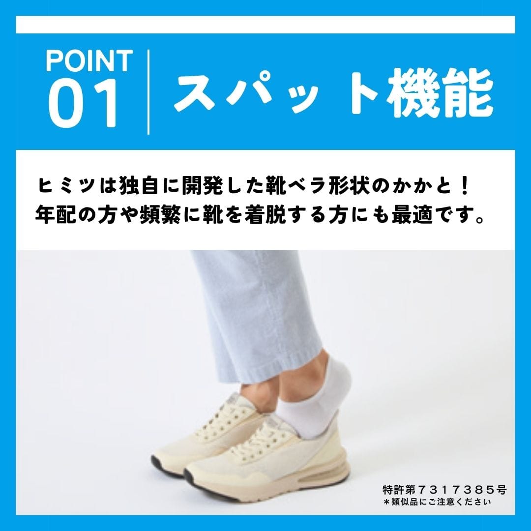 スパットシューズ（エアソールタイプ）接触冷感 メッシュ素材 手を使わずに履ける【22.5cm～25.0cm】