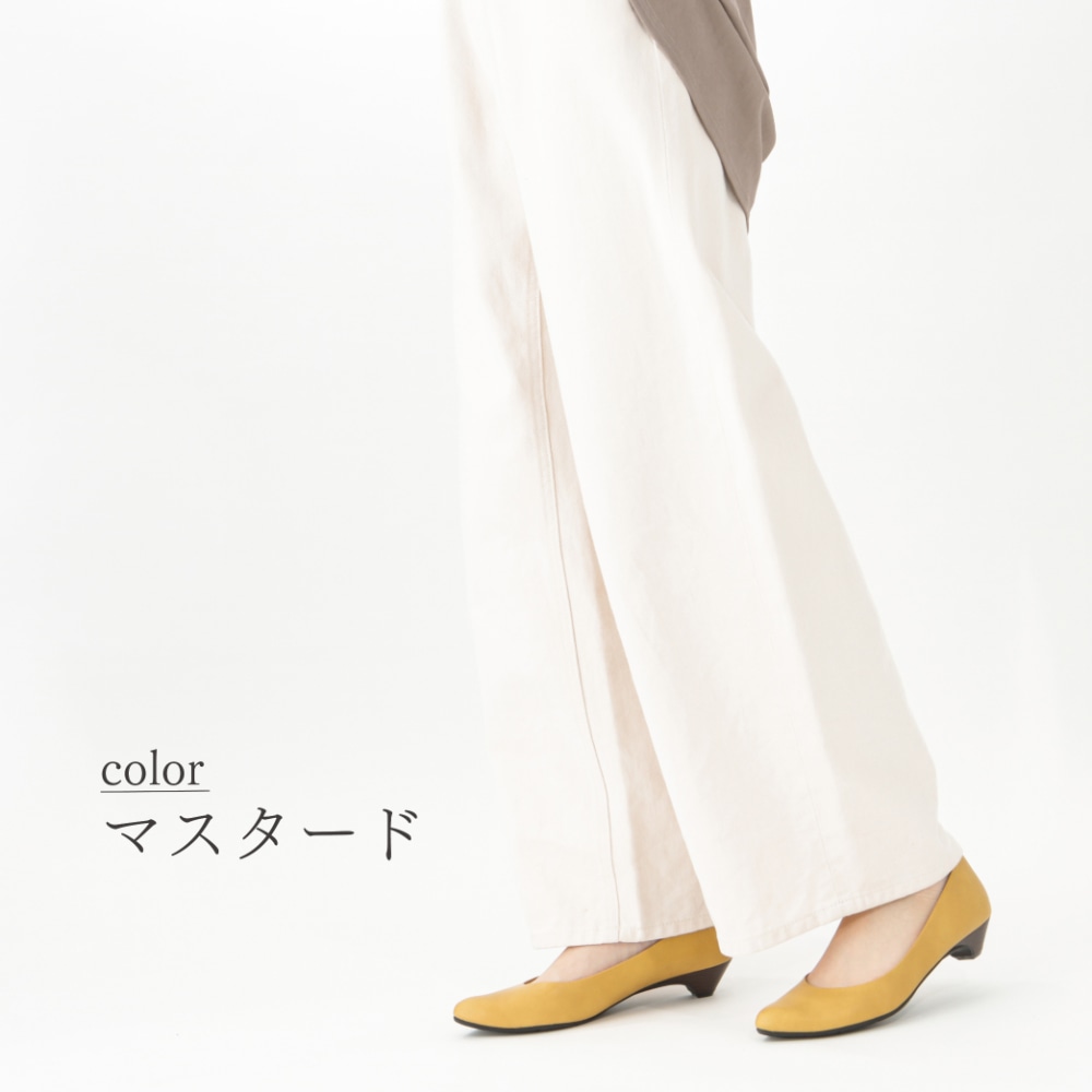 ふんわり中敷きローヒールパンプス